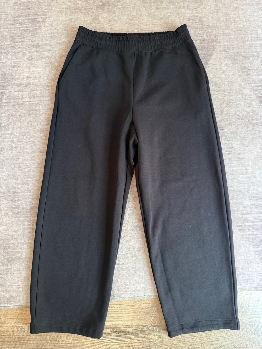UNIQLO : C | Sweat Wide Pants Black Wide Leg Streetwear Size Large